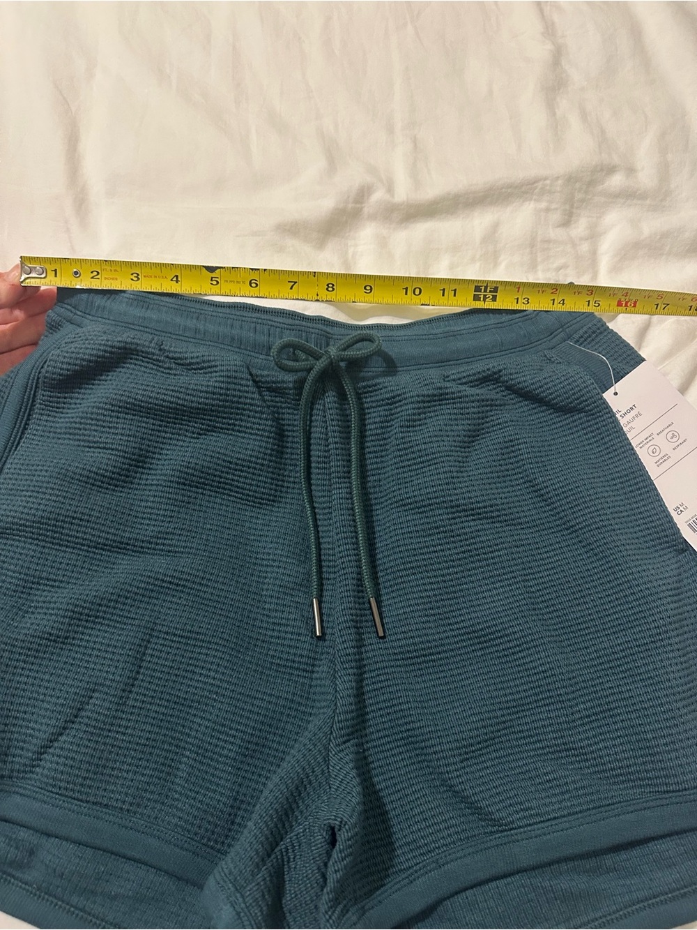Athleta Tranquil Waffle Shorts in Teal - Women's Casual Lounge Shorts - Picture 4 of 4